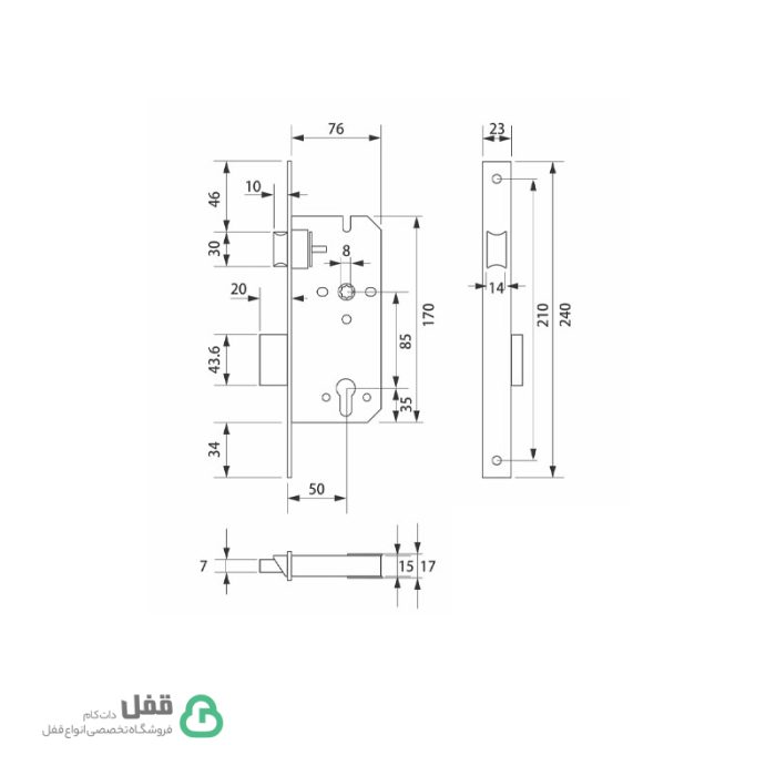 قفل پهن سوئیچی ML-1 لومباردی - Lombardi