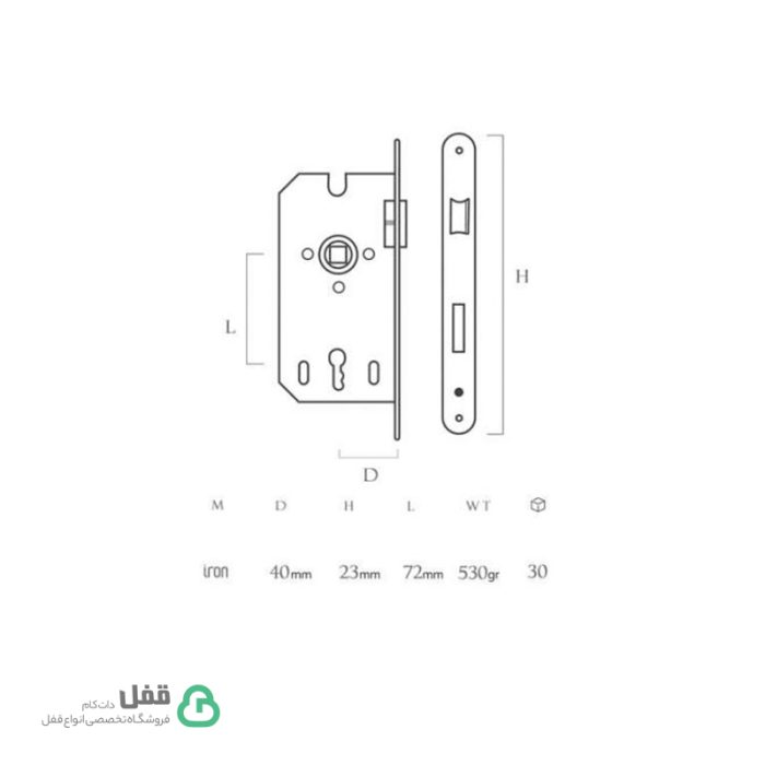 قفل کلیدی لبه گرد کلون - Klun