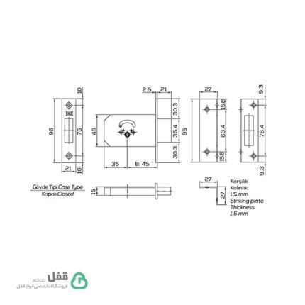 قفل گاو صندوقی 156F کالی - Kale